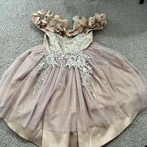 Pink Ruffled Off-the-Shoulder A-Line Dress for Weddings